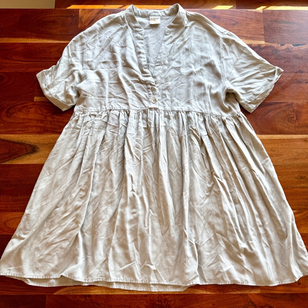 By Together Soft Sage V-Neck Tiered Babydoll Dress